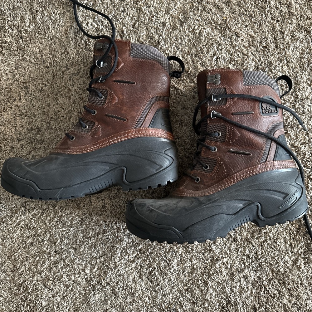 Sorel Men's Dark Brown and Black Snow Boots